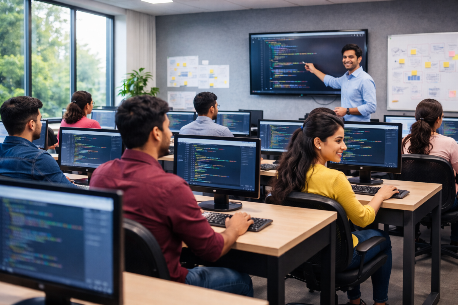 Modern computer laboratory at Image Computer Academy Gokak with 50+ workstations